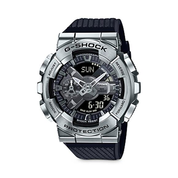NWT G-Shock Men's Analog-Digital Black Resin Strap 52mm, GM110-1A Black & Silver - Picture 1 of 2